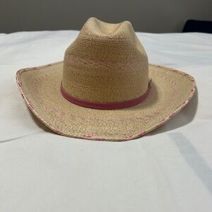 ATWOOD PALM  COWBOY HAT PINK DETAILS. LARGE